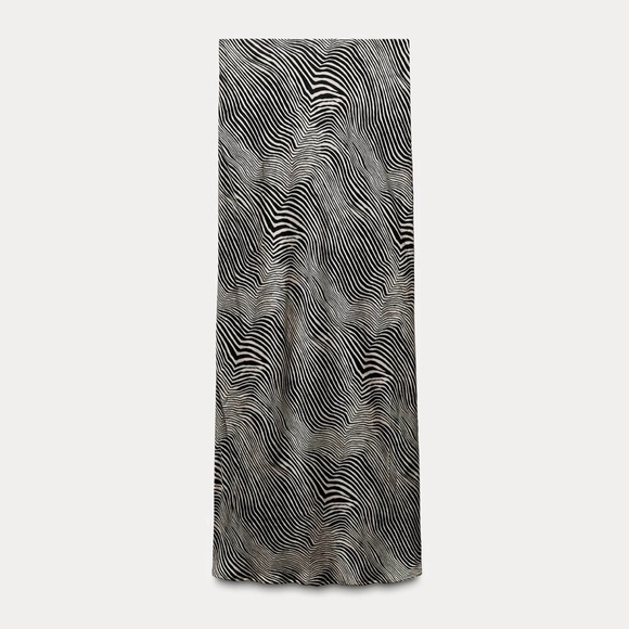 Zara NWT Animal Print Midi Skirt - Picture 1 of 8